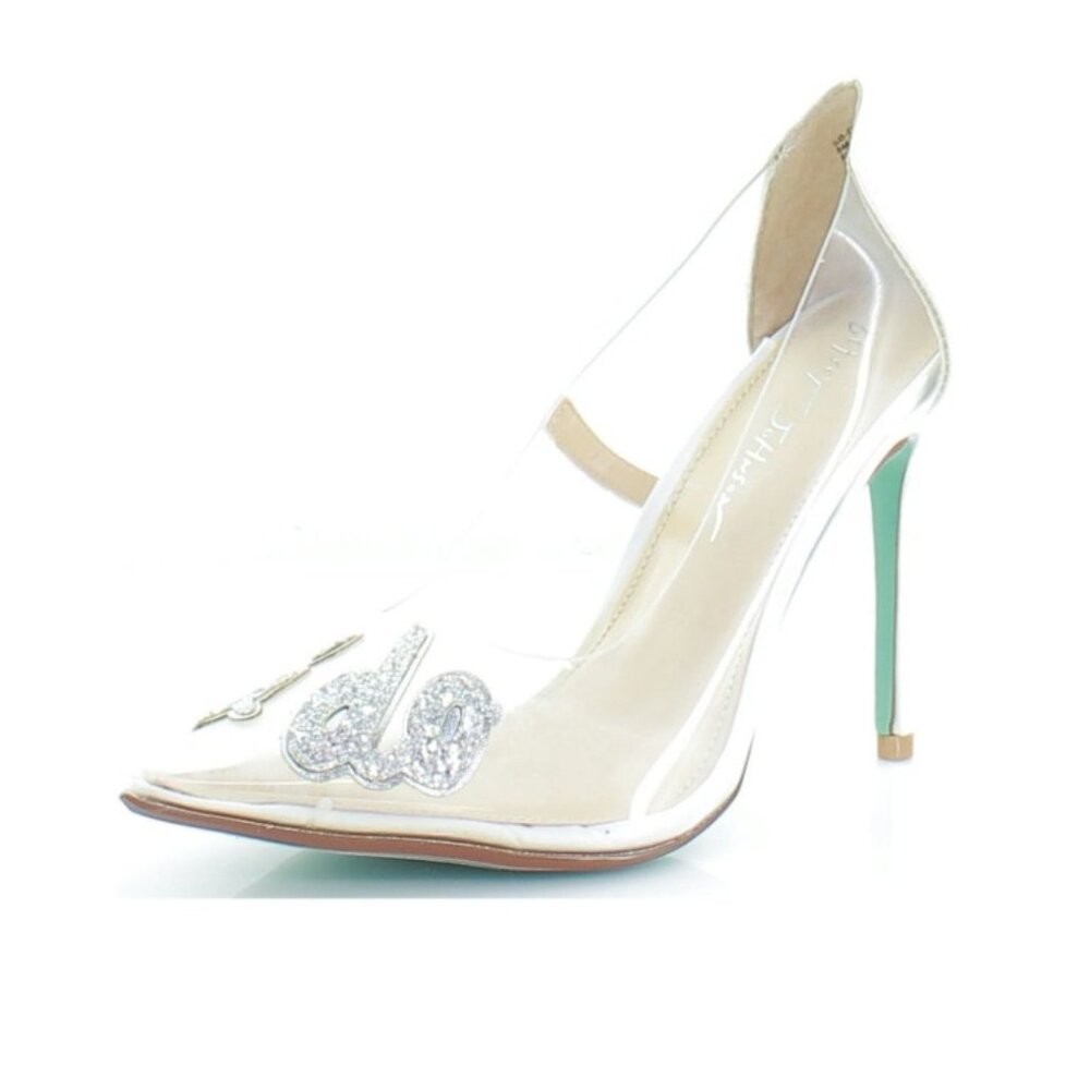 Betsey Johnson Clear and Silver Embellished Pumps - Picture 4 of 8